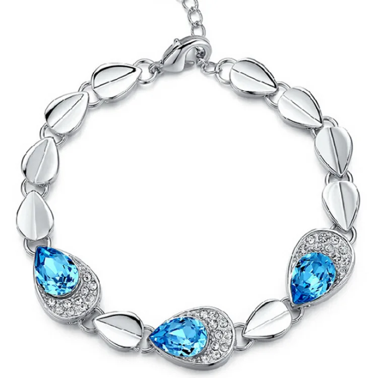 

Beautiful life - fashion woman like a sail bracelet Flash diamond drop crystal bracelet - my heart is eternal, As pic