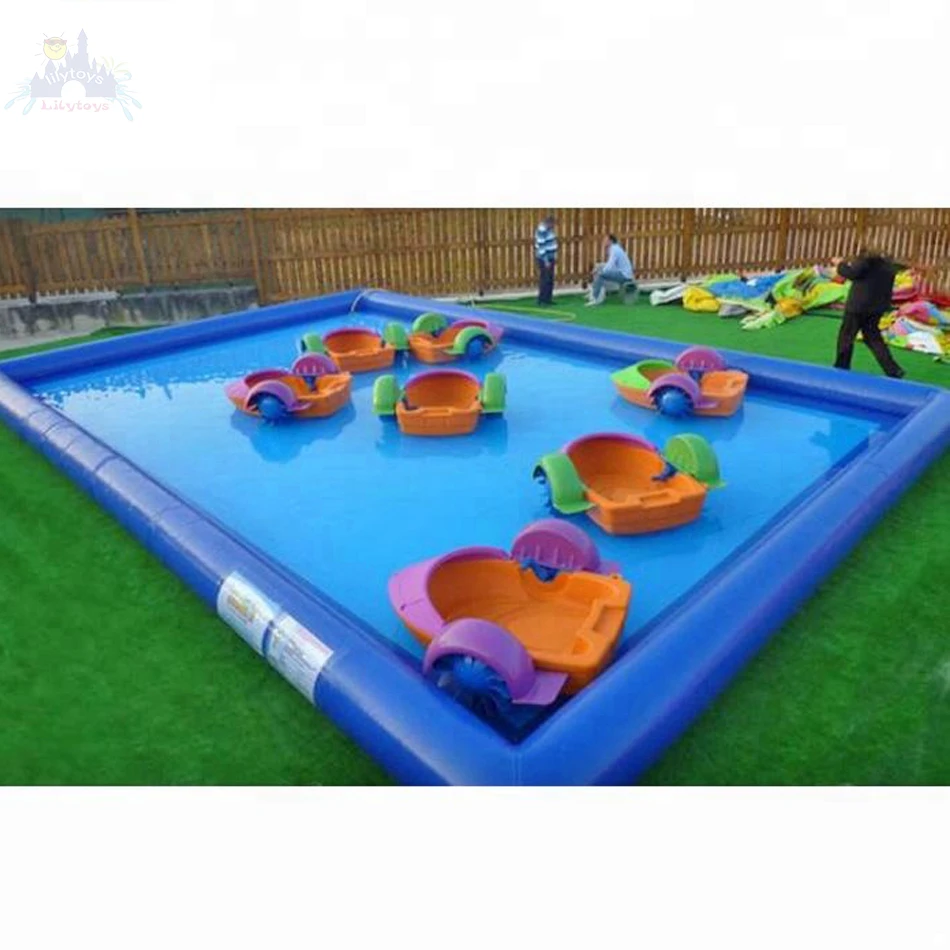 

Airtight durable rectangle water pool blue PVC tarpaulin kids inflatable swimming pool