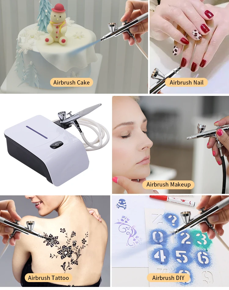 
Professional Portable Makeup Airbrush Set Cake Air Brush Kit 