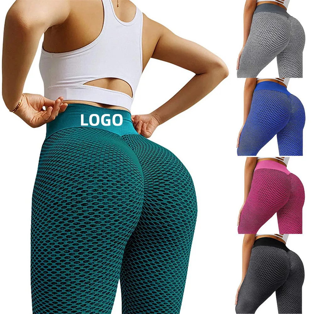 

High-waisted peach hip sports fitness pants sportswear hip-lift honeycomb fitness pants leggings for women