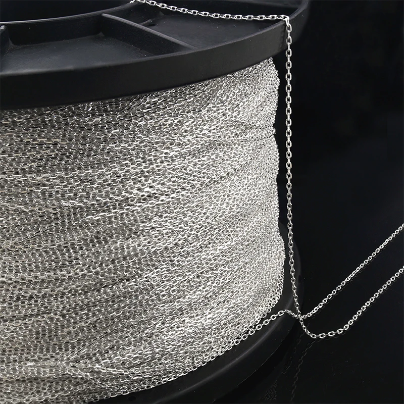 

JZSZ-030 Factory Wholesale 1mm Diamond Cut Cable Roll for Jewelry Making sterling silver chain by the meter