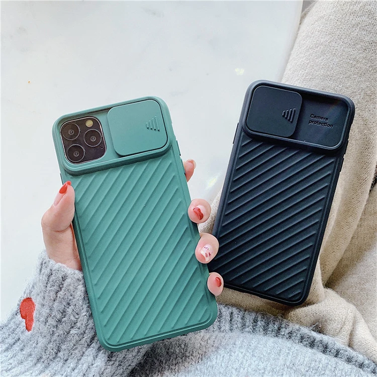 

2021 New Design Slide Camera Lens Protector Phone Case Matte Silicone Case For iPhone 11 12 Pro Max XR XS Max 7 8 Plus, Black, red, dark green, yellow, light blue, pink, purple, orange