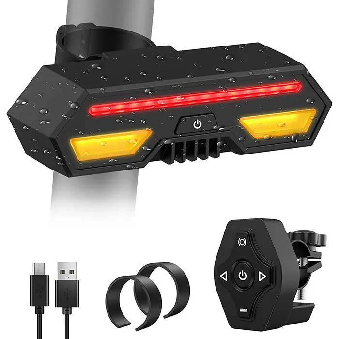 

Wireless Bike Tail Light Smart USB Rechargeable Cycling Accessories Remote Turn led Bicycle Rear Light laser Signal light