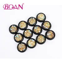 

2019 super nails art products Alloy metal and Rhinestone mixed pearl for Nail art beauty Decoration