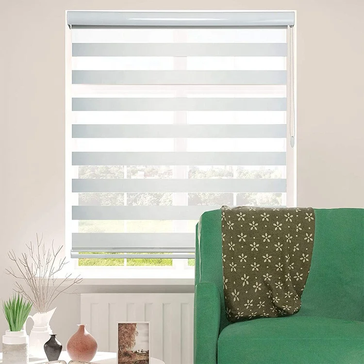 

Custom Manual White Blackout Zebra Blinds Mechanism Curtains For The Living Room, Customer's request