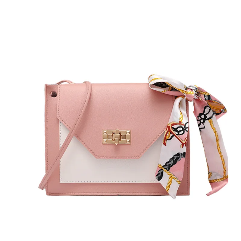 

Spring and summer new women's shoulder messenger bag fashion ribbon small square bag, Customized color