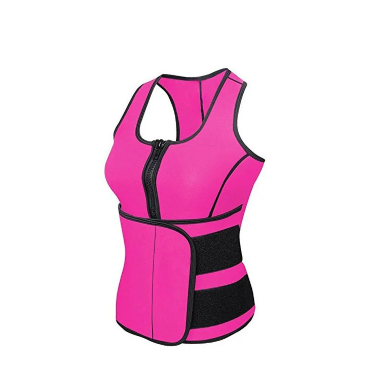 

Adjustable Waist Trimmer Belt Slimming Body Shaper Neoprene Sweat Vest for Women, Black, pink, blue, purple