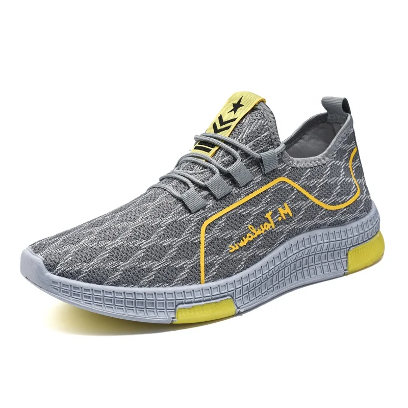 

Wholesale Wangdu Factory Price Men Walking Shoes Size 39-44, Black, grey, yellow