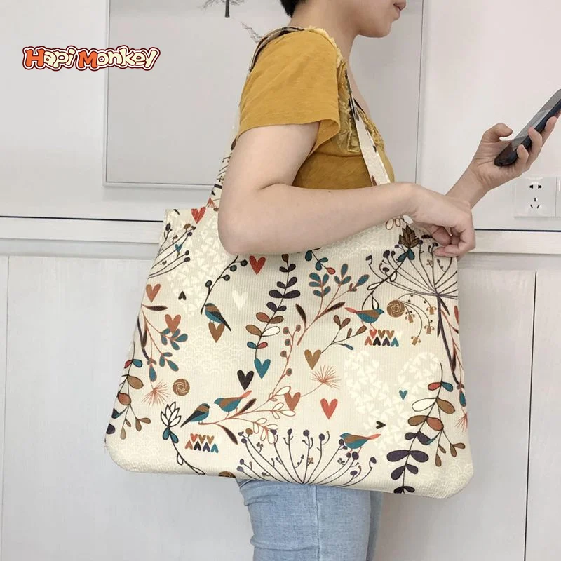 

HapiMonkey Newest Design fashion Recycle Shopping Coton Printed Bag