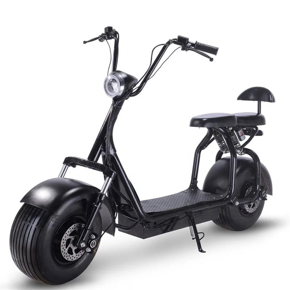

Electric Scooters Double Seat 1500w Scooter Electric Motorcycle 60V 12A 20A Adult Hover board E scooter Off Road, Black
