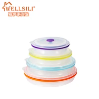 

Multifunctional 4 pcs set 100% Platinum Cured BPA Free Eco Friendly Lunch Box Silicone Food Saver Containers Set for kitchen