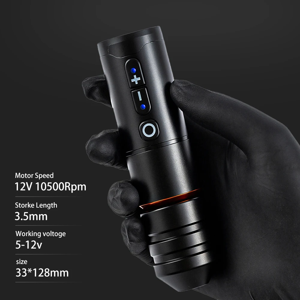 

Ambition Ninja Pro 2 Wireless Tattoo Pen Machine Powerful Coreless DC Motor Fast Charging 1400 mAh Lithium Battery for Artist, Black