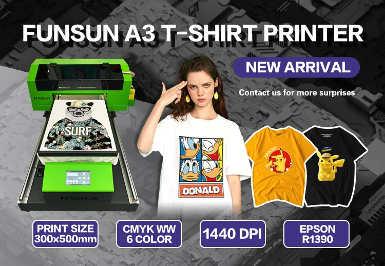 Funsun Cheap Price A3 Digital DTG Printer T-shirt Printing Machine For Printer T-shirt