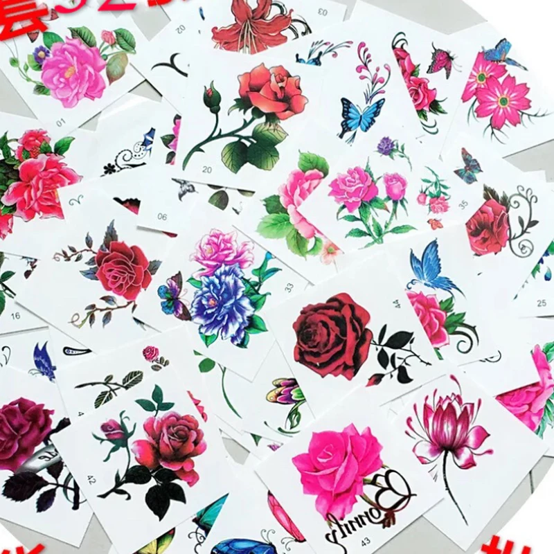 

52PCS water transfer Custom Temporary Tattoos body sticker, Mix