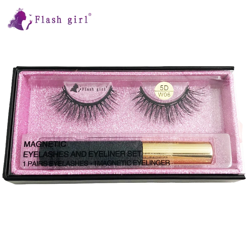 

Wholesale Flash girl 5D-W06 1pair 5D mink Magnetic Eyelashes Magnetic Liquid Eyeliner