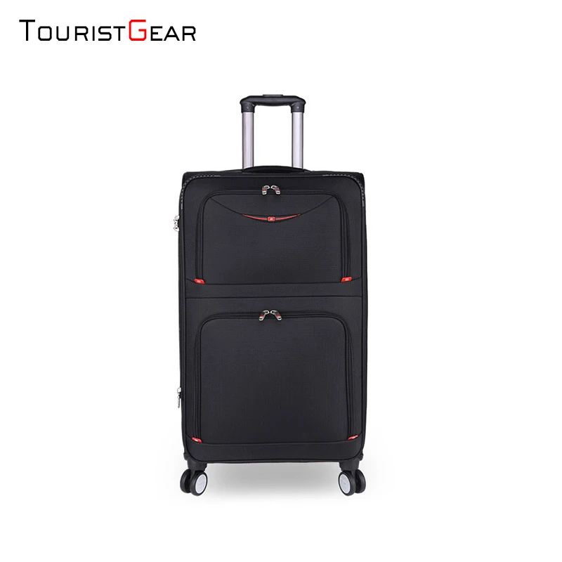 

ODM OEM nylon trolley case wholesale price new fashion suitcase high quality trolley case factory direct sales, Black or customized