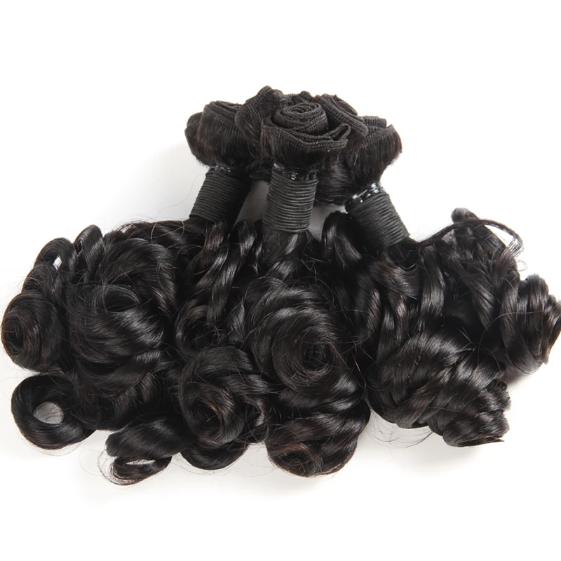 Wholesale Funmi Bundles Virgin Hair Vendor Pixie Curly Remy Hair Double Drawn Loose Wave Bundles of Weave Malaysian Hair