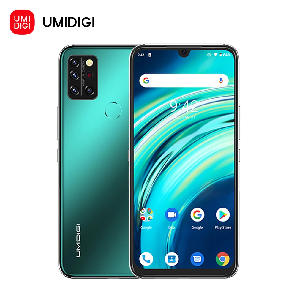 

UMIDIGI A9 Pro Smartphone Android Octa Core 6.3' FHD+ Waterdrop Cellphone 32MP Quad Camera 4150mAh 4GB 64GB Mobile Phone 4G, Forest green/onyx black