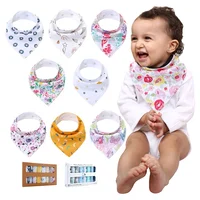 

Printing soft cotton crochet pattern triangle baby bib
