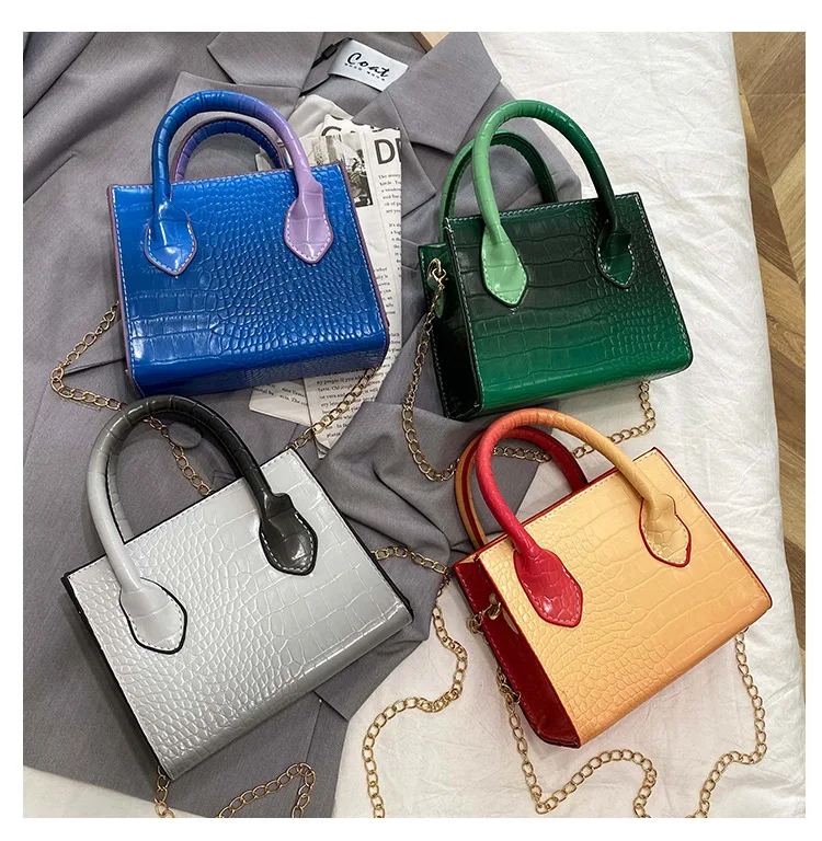 

Mini Handbags For Women 2021 Fashion New Quality Pu Leather Women's Handbag Crocodile Pattern Ladies Designer Messenger Bags, Customizable
