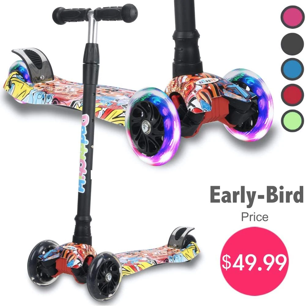 

Wholesale 3 Wheel Kick Scooters Water-printing Designs For Kids Outdoor Sports Riding Toys