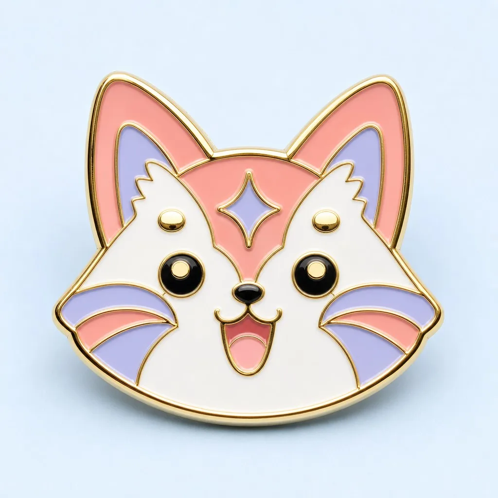 Cute Fox Mascot Soft Enamel Pin