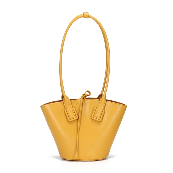 

New Design Ladies Fashion Handbags Stylish Genuine Leather Bucket Handbags For Women, Black white,yellow,brown