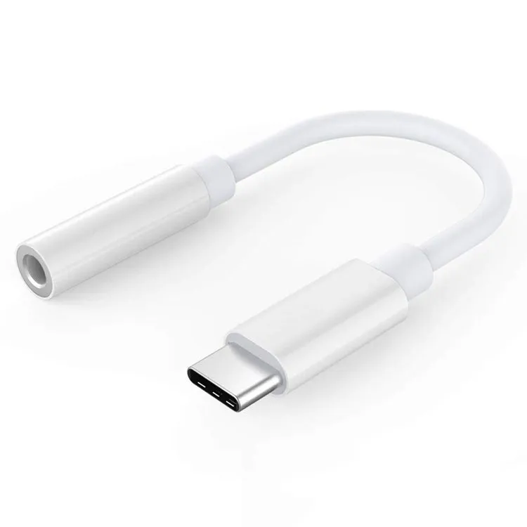 

Low Price Hot Sale C Type To 3.5Mm Headphone Audio Jack Adapter Cable, White