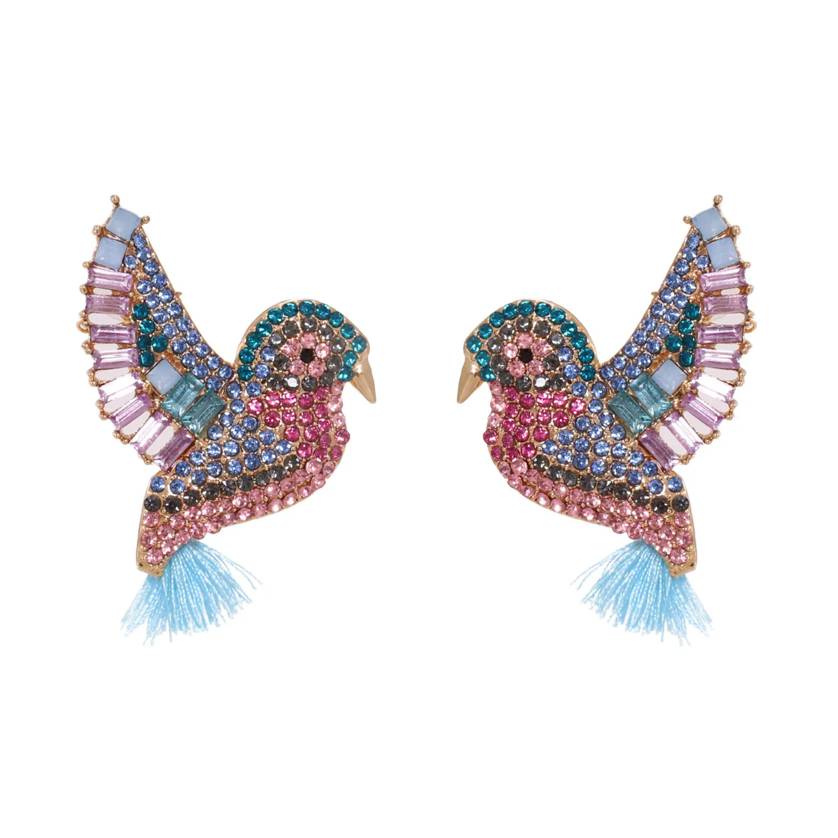 MY1556 New design Rhinestones Bird Earrings Fashion Colorful Rhinestones bird earrings