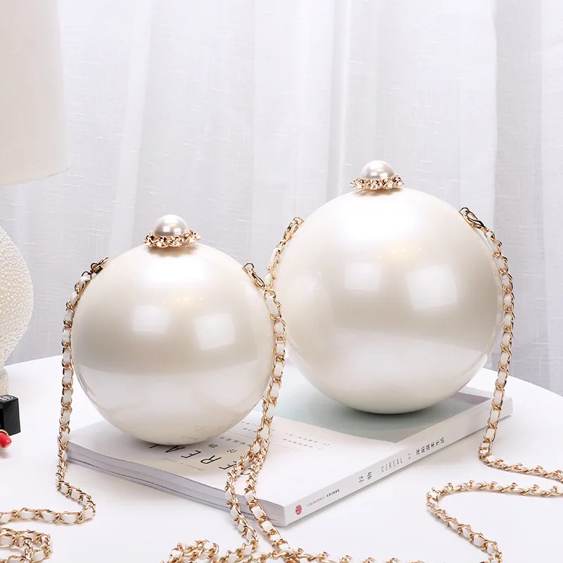 

Baby Girl Marble Pearl Acrylic New Crossbody Clutch Evening Hand Bag Pearls