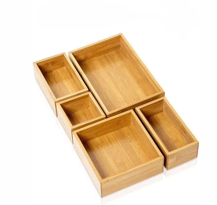 

2021 New storage box cabinet wooden adjustable closet underwear bamboo drawer dividers organizers