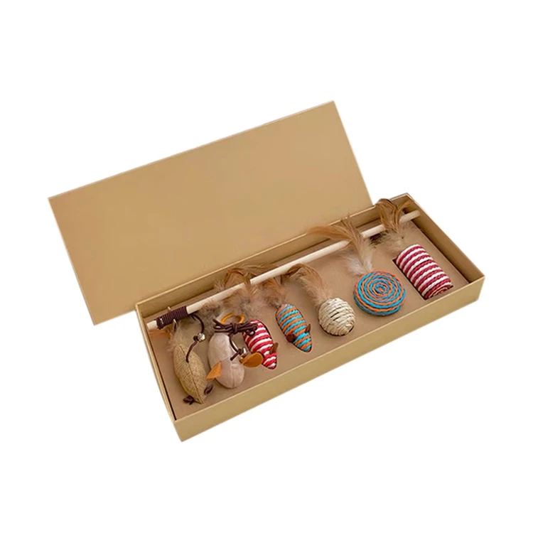 

Bird and mouse design Cat Interactive Teaser Wooden Cat Toy Stick