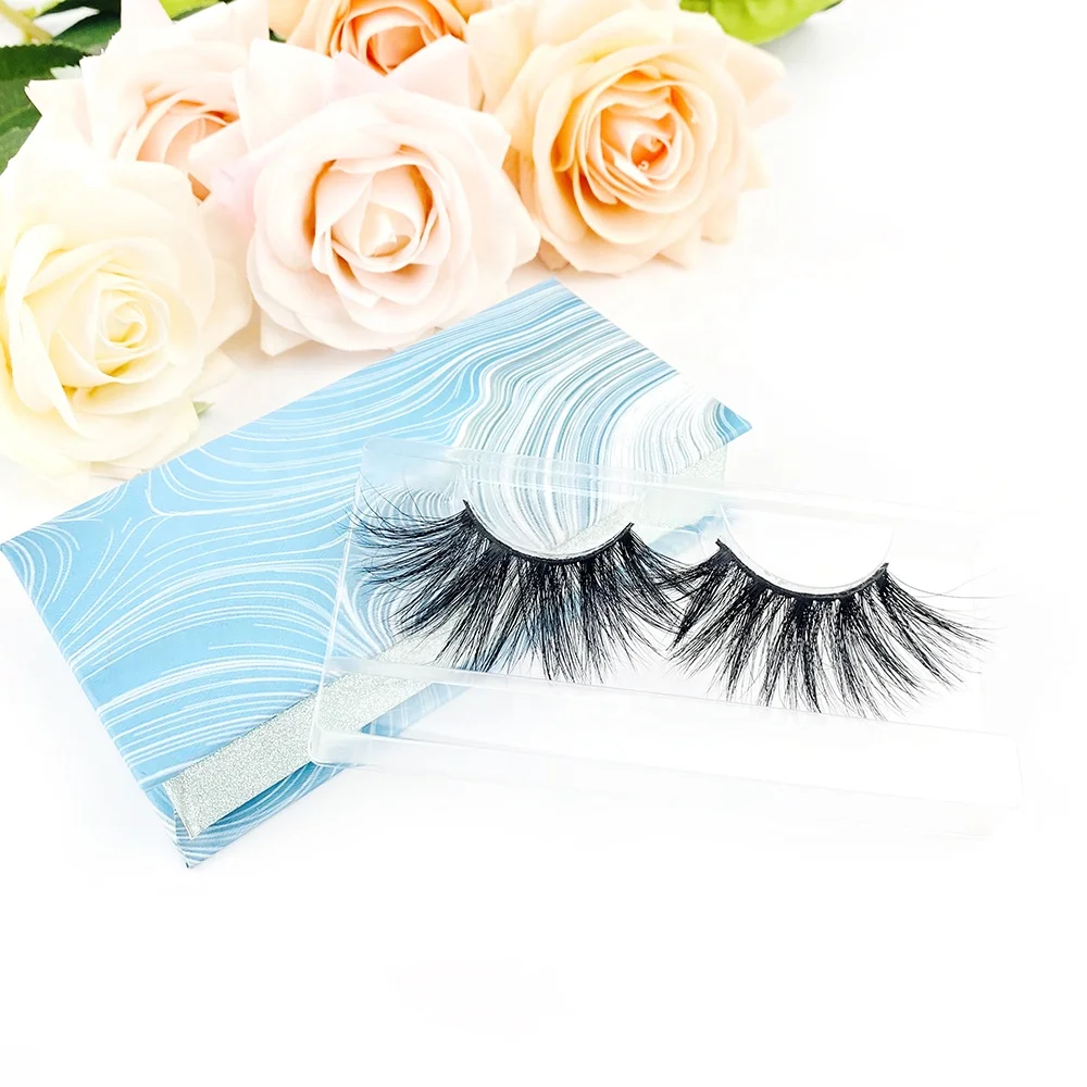 

25mm extra long 3d mink lashes 3 pairs mink eyelashes custom packages 23-25mm long 5d mink eyelashes, Black