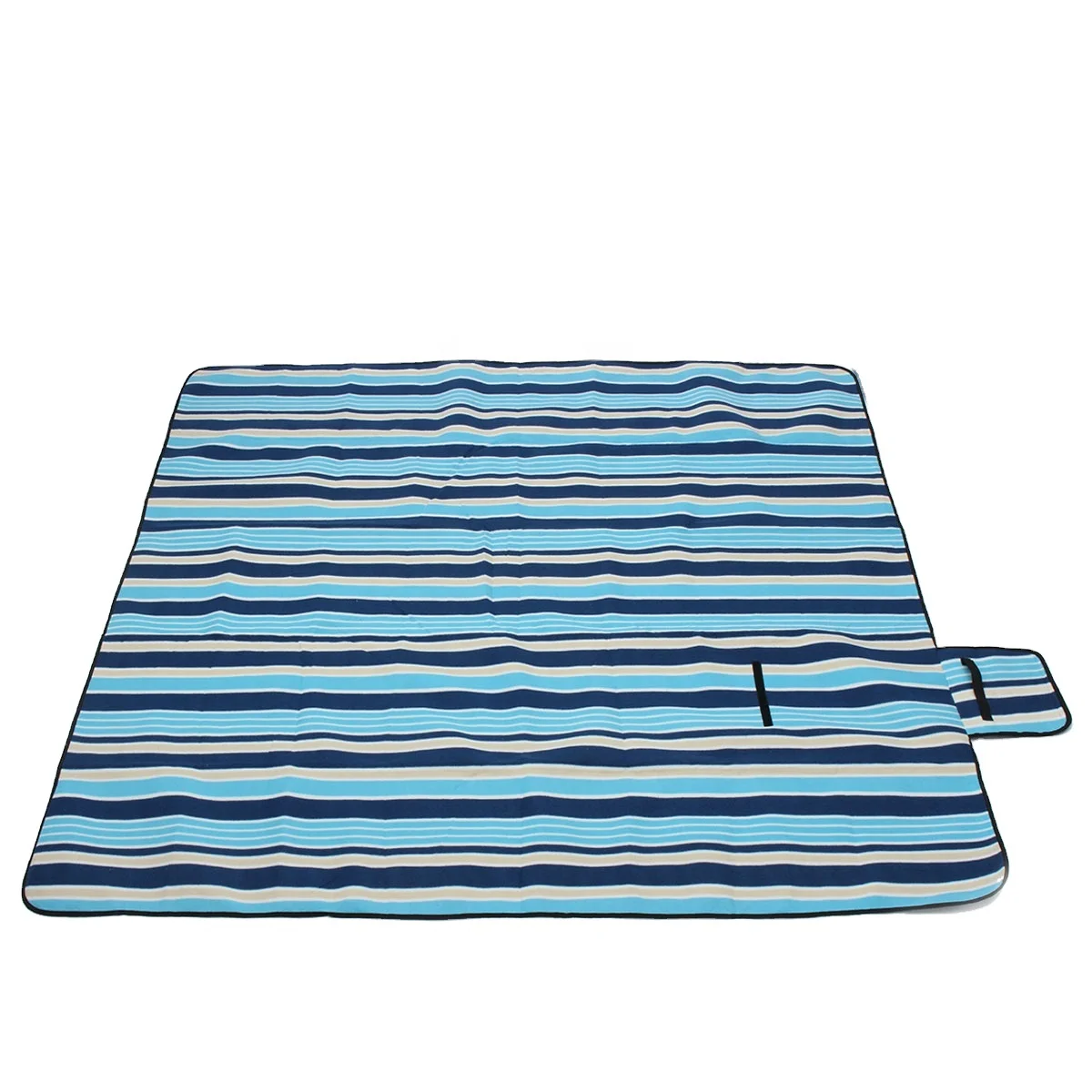 

TY Waterproof Folding Picnic Mat Outdoor Camping Beach Moisture-proof Blanket Portable CampingMat Hiking BeachPad, Blue stripe, red stripe