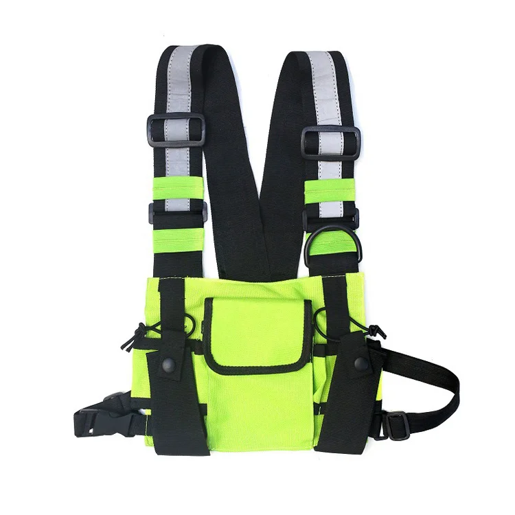 

Custom high visibility tactical chest rig bag military for men women reflective vest backpack, 4 colors