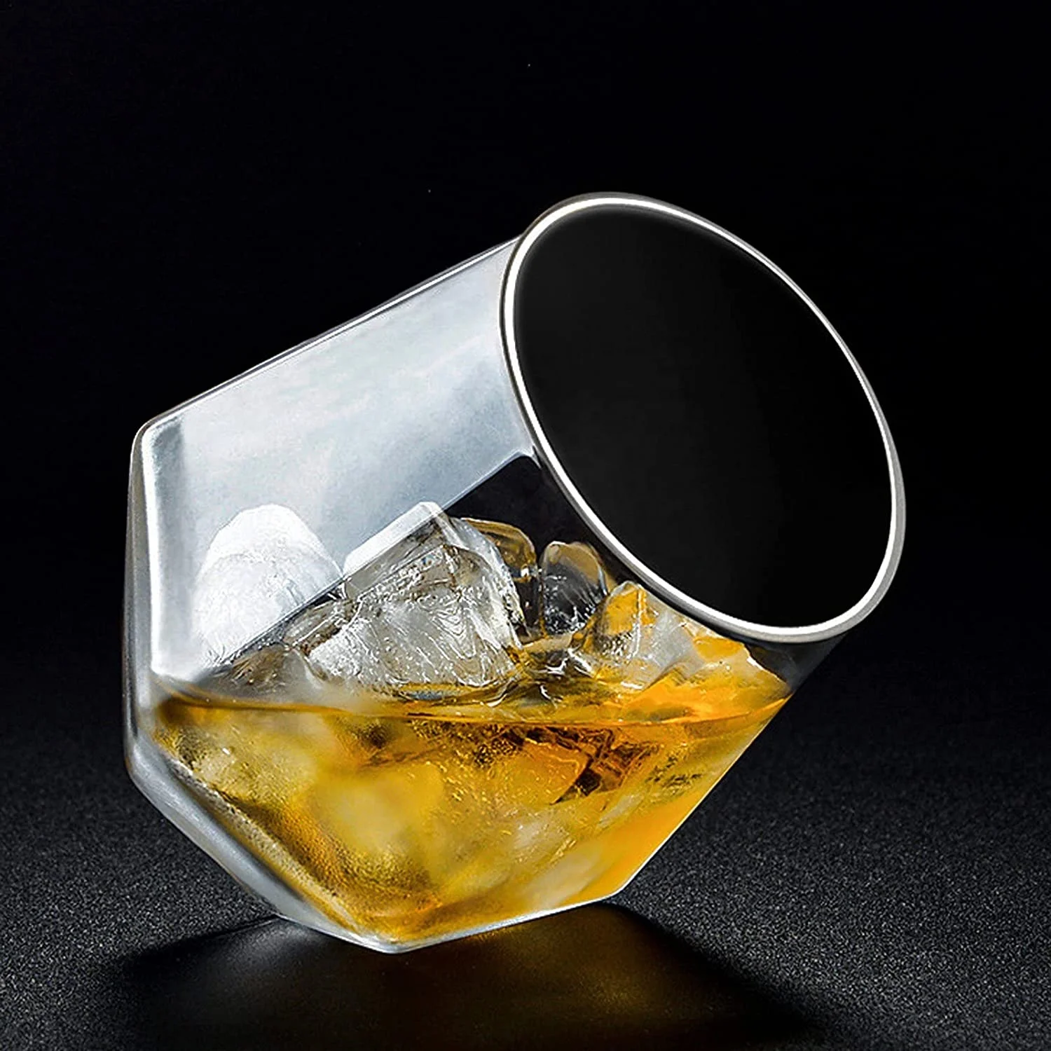 

Diamond Shape Whisky Glass Fashioned Whisky Glasses, Tritan Clear Stemless Glass Whisky Tumbler for Cocktail