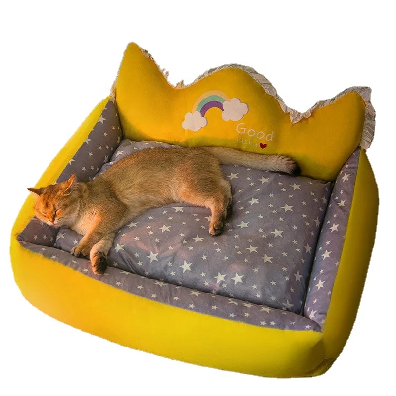 

Secure four seasons luxury cat bed wholesale soft comfortable perch couch mattress velvet sun seat durable pet perch bed mat