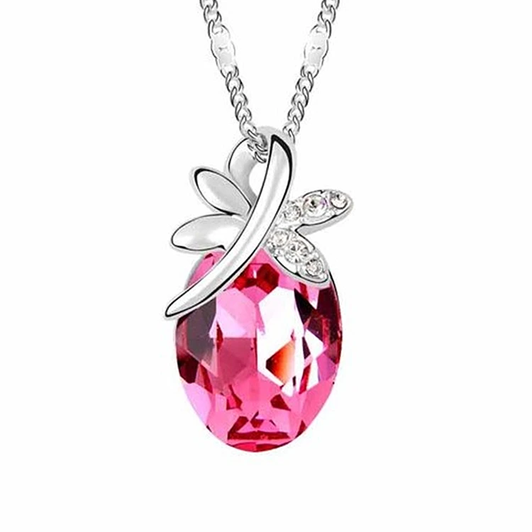 

Fashion alloy diamond pendant jewelry Austrian crystal necklace flower water drop ladies necklace, As the picture show