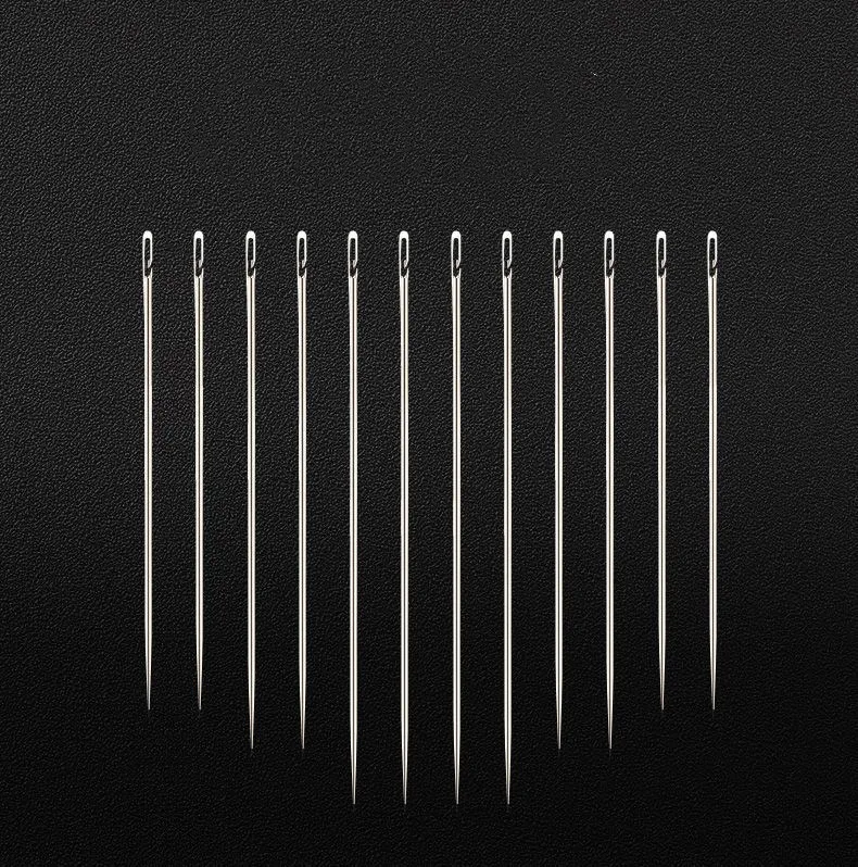 

12 Pcs Needles, Large Size One Second Easy Thread Self Threading Needles,self thread needles, Sliver