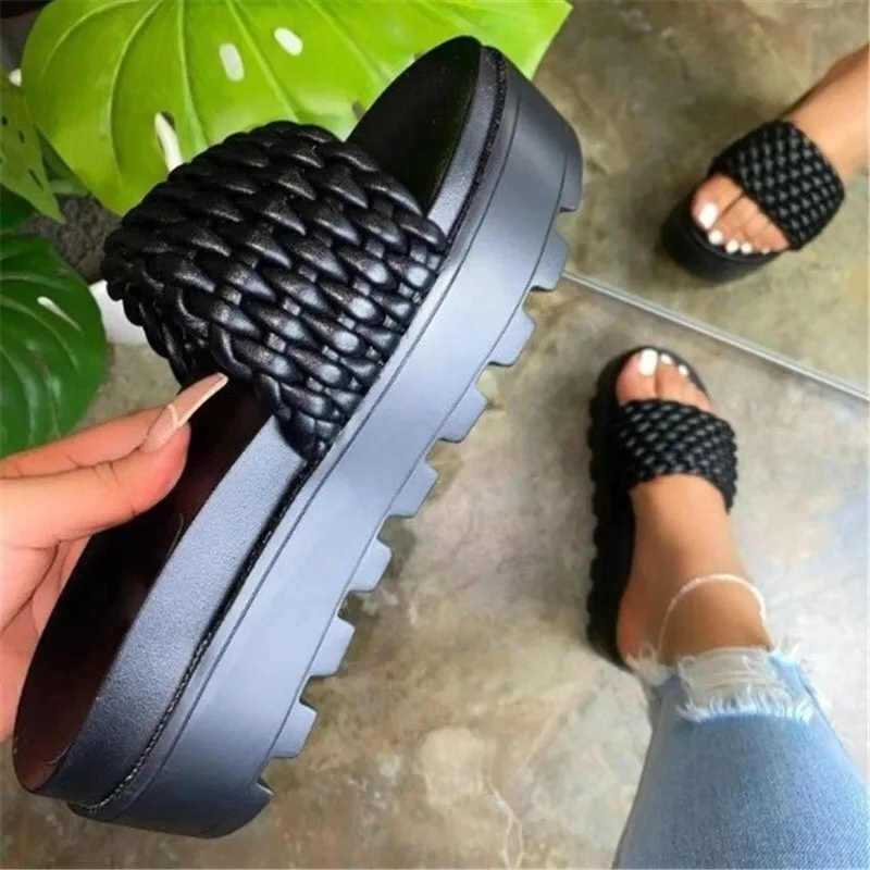 

2021 Summer hot sale new arrivals sandal candy color thick bottom women holiday plus size slippers, White, black, khaki, red or customized