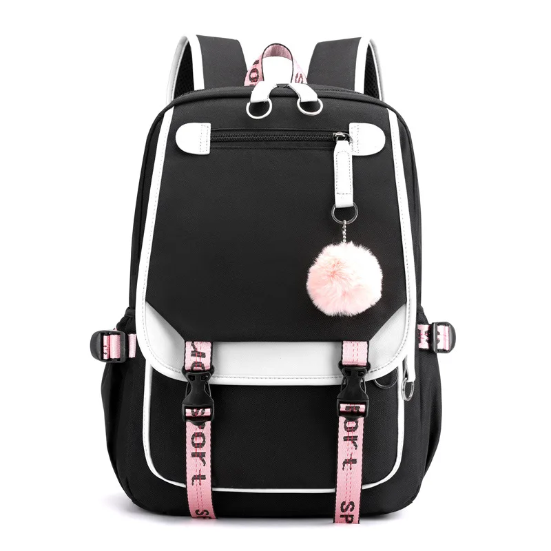 

Women girls School Backpacks Anti Theft USB Charge Backpack Waterproof Bagpack School Bags Teenage Travel Bag, 6 colors