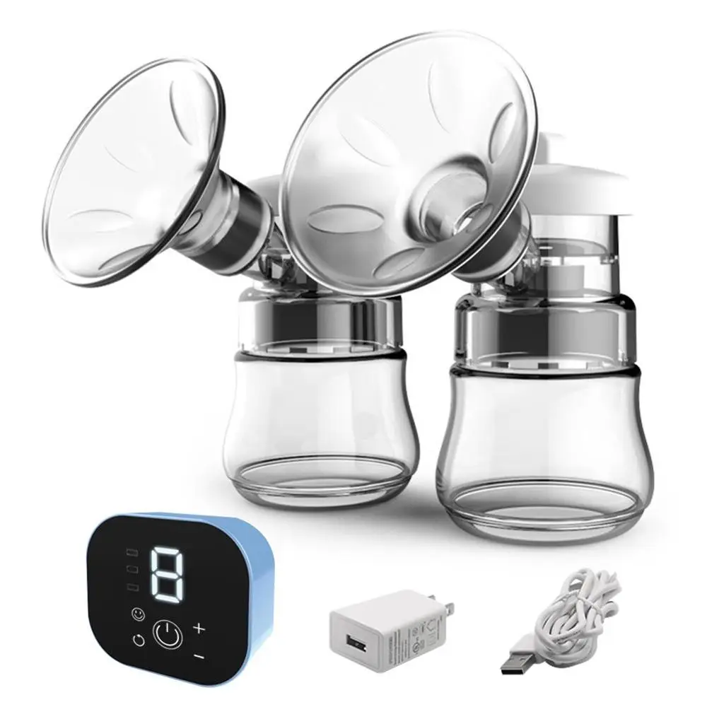 

Electric Breast Pump Smart Bilateral Large Suction Quiet Automatic Breast Pumping Device 9-speed Adjustment Anti-backflow