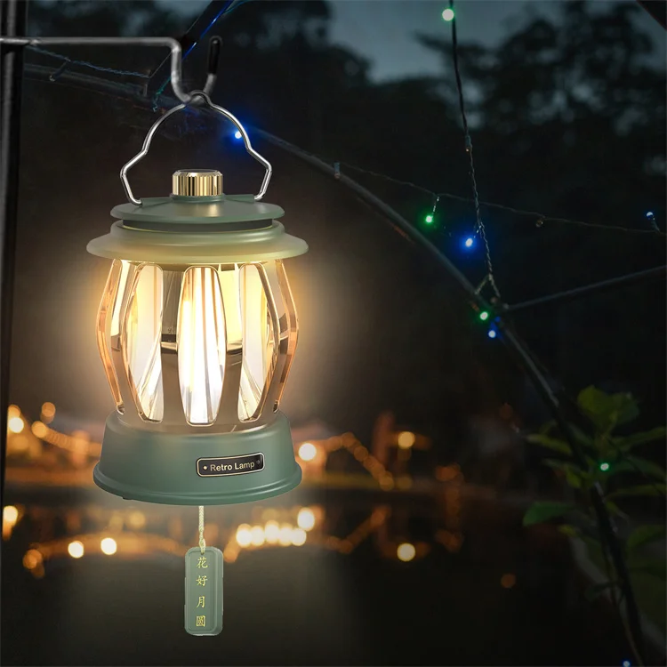 

Portable Camping Lantern 4000mah Outdoor Stepless Dimming Emergency Rechargeable Led Retro Camping Light