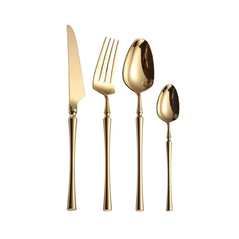 

Stainless steel western cutlery set with four pieces, Gold, silver, rose gold