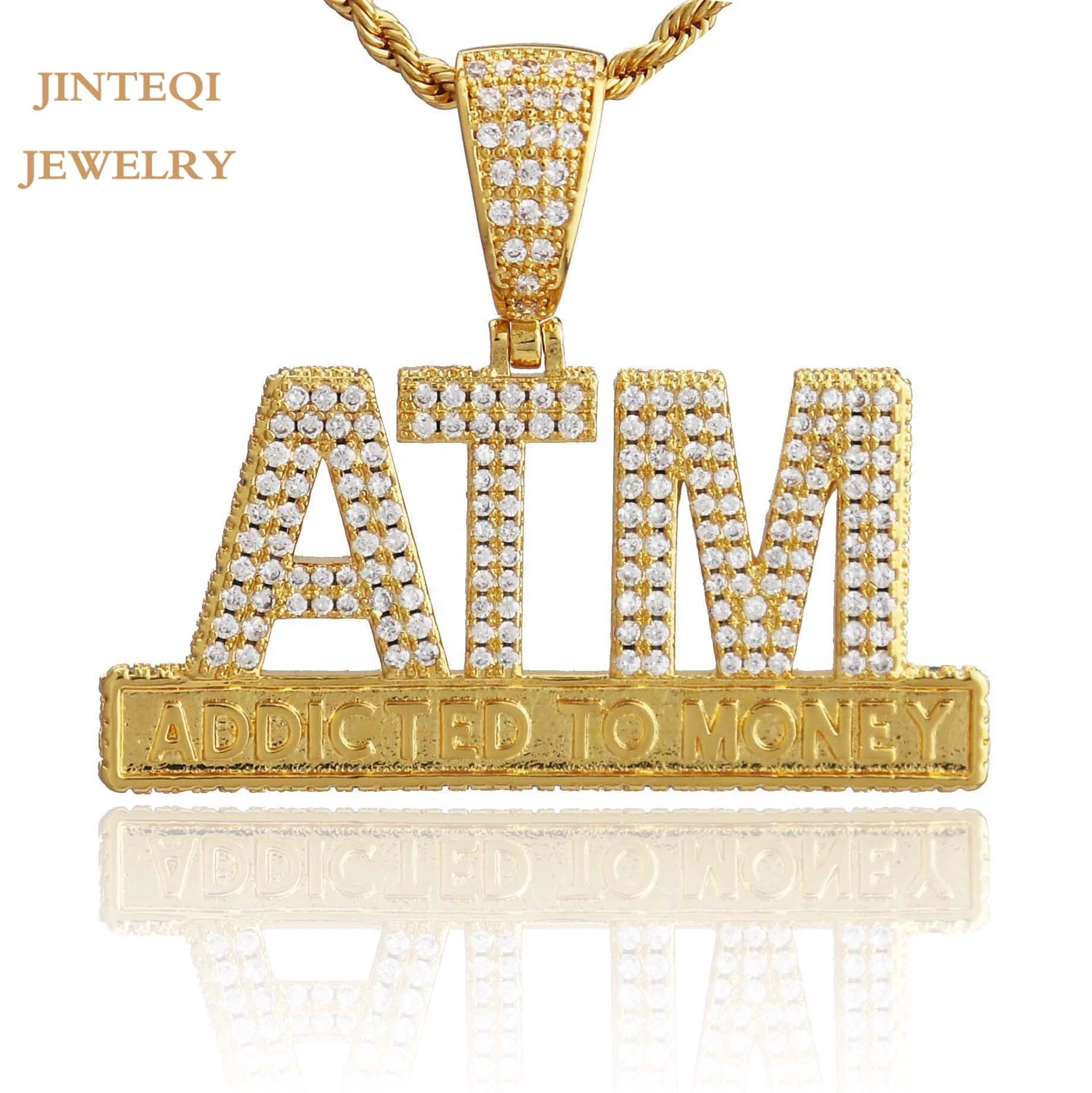 

Pendant Necklace jewelry ATM letter fashion jewellery sets gift Cubic Zirconia 18k gold plated fine jewelry set