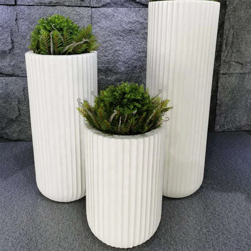 

Nordic Style Elegant Decorative Fiberglass Planters FRP Flower Pots for home garden hotel, Customized color