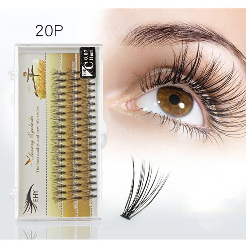 

20D 0.07mm Easy Grafting Pre made Russian Volume Fans Individual False Eyelash Extension Heat Bonded Cluster Eye Lashes