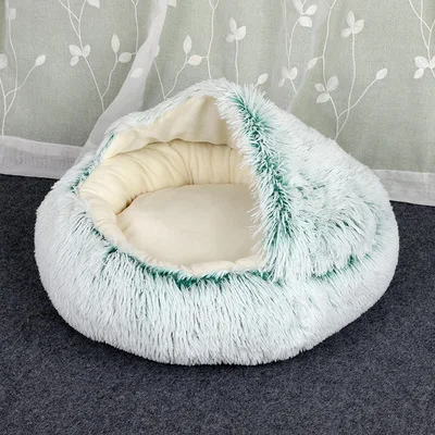 

U-PETS custom dog bed long PV plush donut-shaped plush bed combined blanket