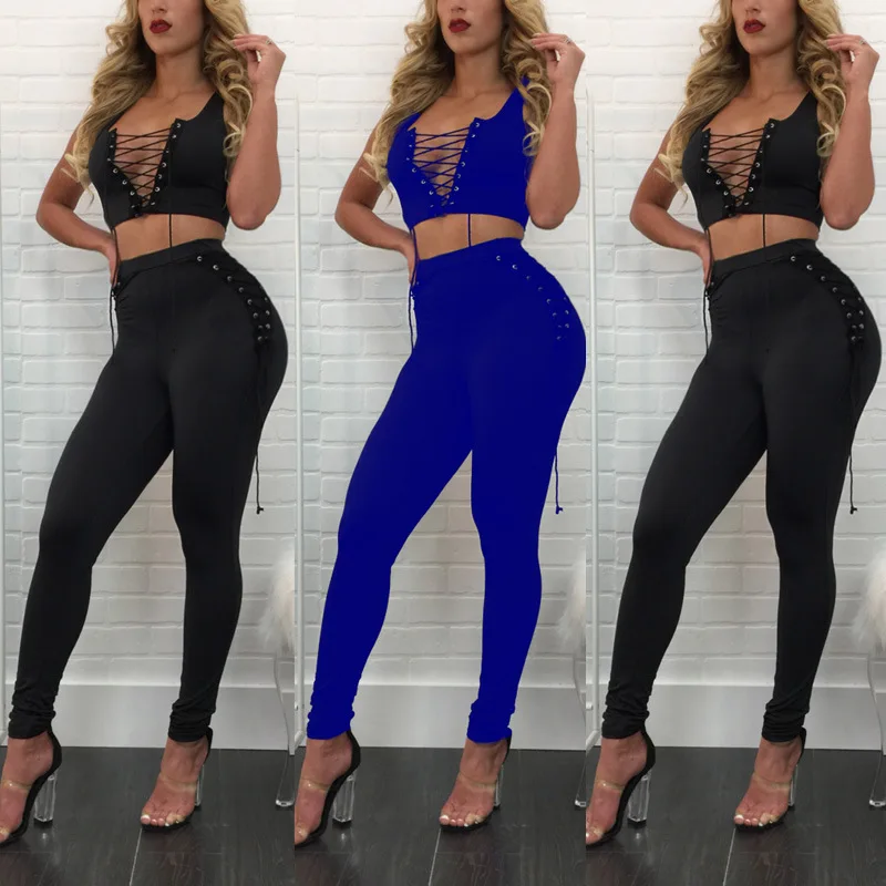 

WW-0890 Sleeveless Vest Of Tall Waist Short Pencil Pants Sexy Outfit Sweet Suit Set Forwomen Vest Top Pencil Trousers For Ladies, Customized color