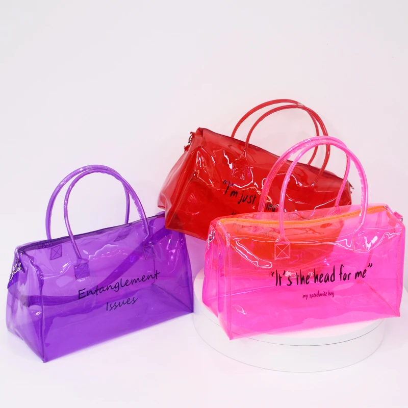 

Wholesale 2021 Logo Designer Hand Bags Ladies Travel Overnight Duffel Bag Waterproof Duffle Bag Custom Luxury Handbags For Women, Purple, blue, red, pink